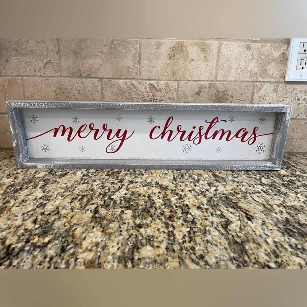 Merry Christmas Holiday Wooden Home Sign